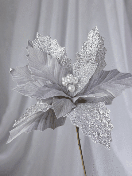 Flor de Navidad por 15 pétalos – Plata - Decora tu Navidad Envios a Bogotá y toda Colombia | Dkora Colombia