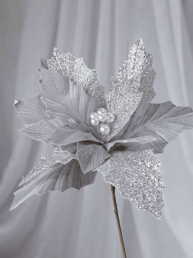 Flor de Navidad por 15 pétalos – Plata - Decora tu Navidad Envios a Bogotá y toda Colombia | Dkora Colombia