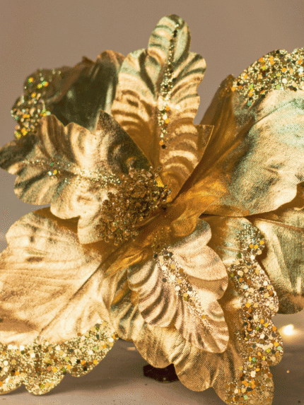 Flor de Navidad por 8 pétalos – Dorado - Decora tu Navidad Envios a Bogotá y toda Colombia | Dkora Colombia