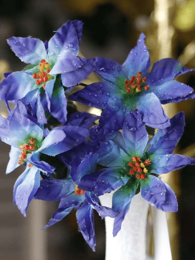 Ramo Flor de Navidad por 7 –Azul - Decora tu Navidad Envios a Bogotá y toda Colombia | Dkora Colombia