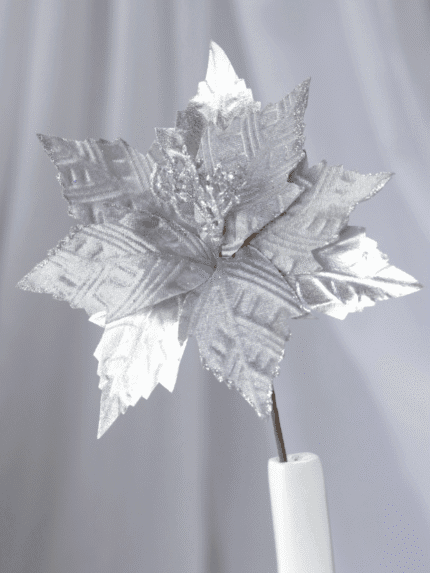 Flor de Navidad por 8 pétalos– Plata - Decora tu Navidad Envios a Bogotá y toda Colombia | Dkora Colombia