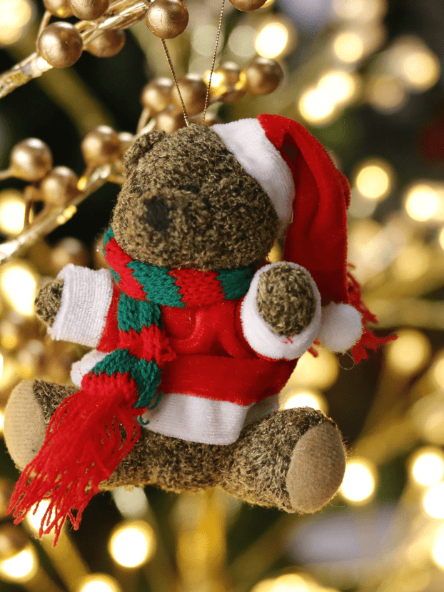 Oso de peluche navideño con gorro – Café - Muñecos de Navidad Envios a Bogotá y toda Colombia | Dkora Colombia