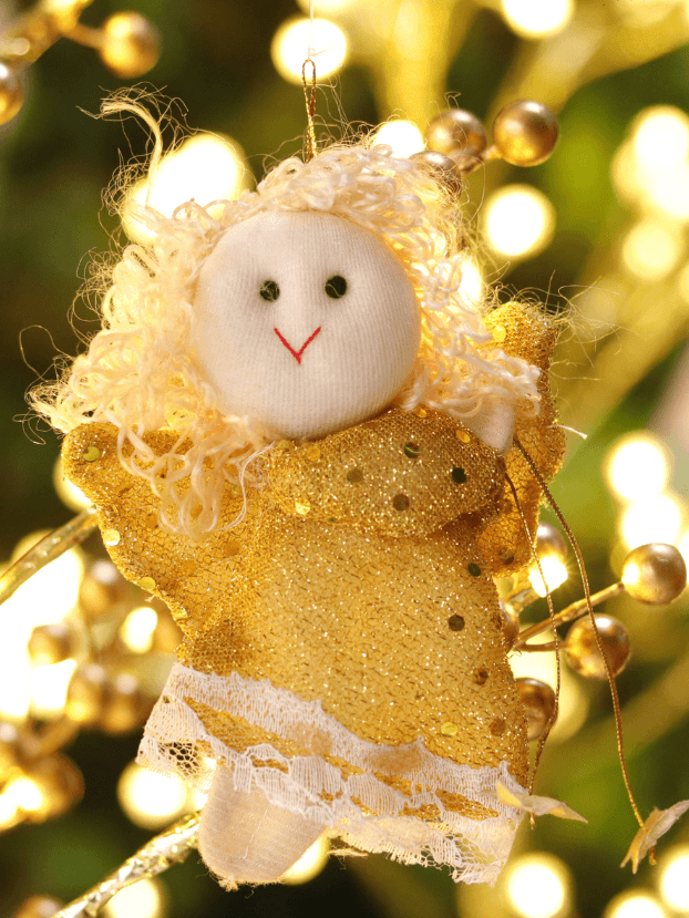 Ángel en tela con lentejuelas y encaje - Muñecos de Navidad Envios a Bogotá y toda Colombia | Dkora Colombia