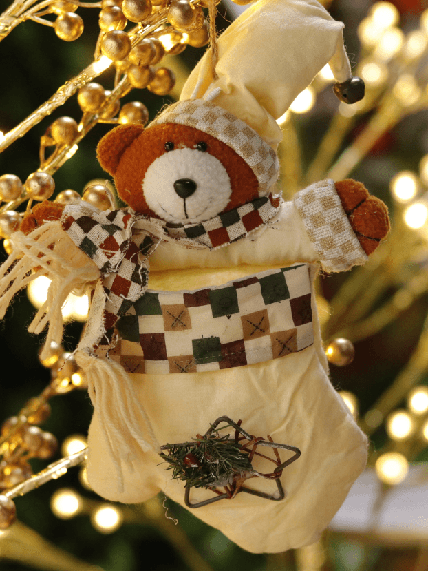 Guante colgante de algodón perchado con figura de oso - Decora tu Navidad Envios a Bogotá y toda Colombia | Dkora Colombia