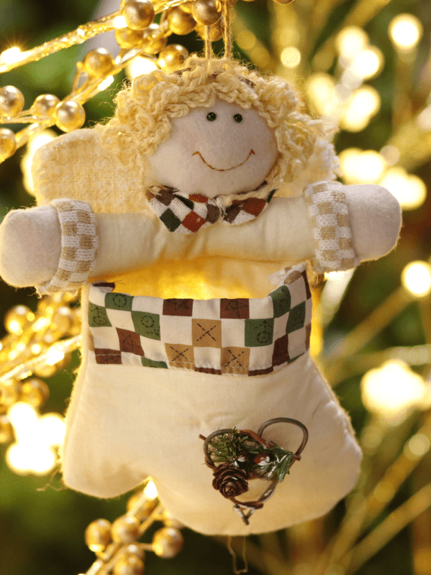 Guante colgante de algodón perchado con figura de angel - Decora tu Navidad Envios a Bogotá y toda Colombia | Dkora Colombia