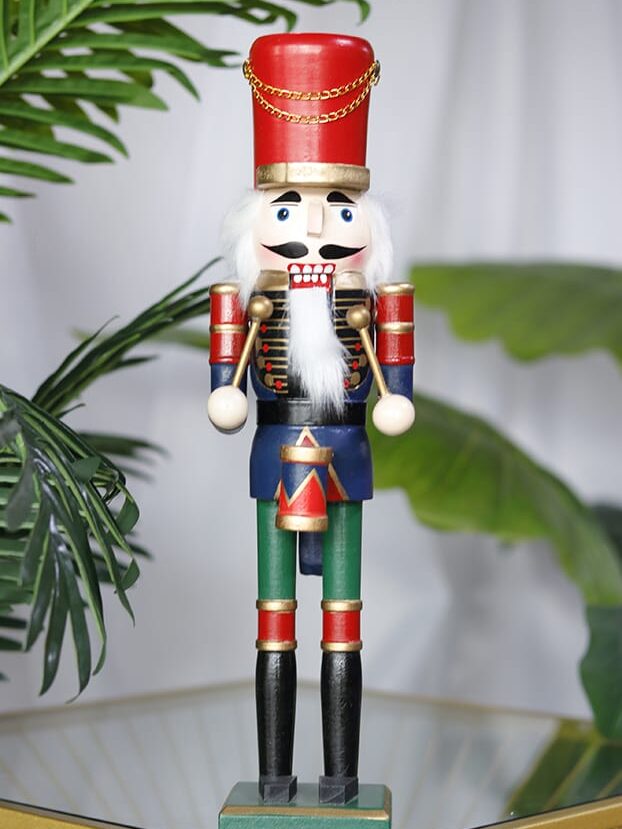 Cascanueces de 38cm con tambor – Azul y Verde - Decora tu Navidad Envios a Bogotá y toda Colombia | Dkora Colombia