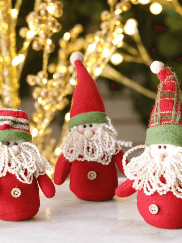 Muñeco noel en paño lency, relleno de felpa y arroz - Decora tu Navidad Envios a Bogotá y toda Colombia | Dkora Colombia