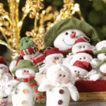 Pick mini poinsetia gamuzado azul - Decora tu Navidad Envios a Bogotá y toda Colombia | Dkora Colombia