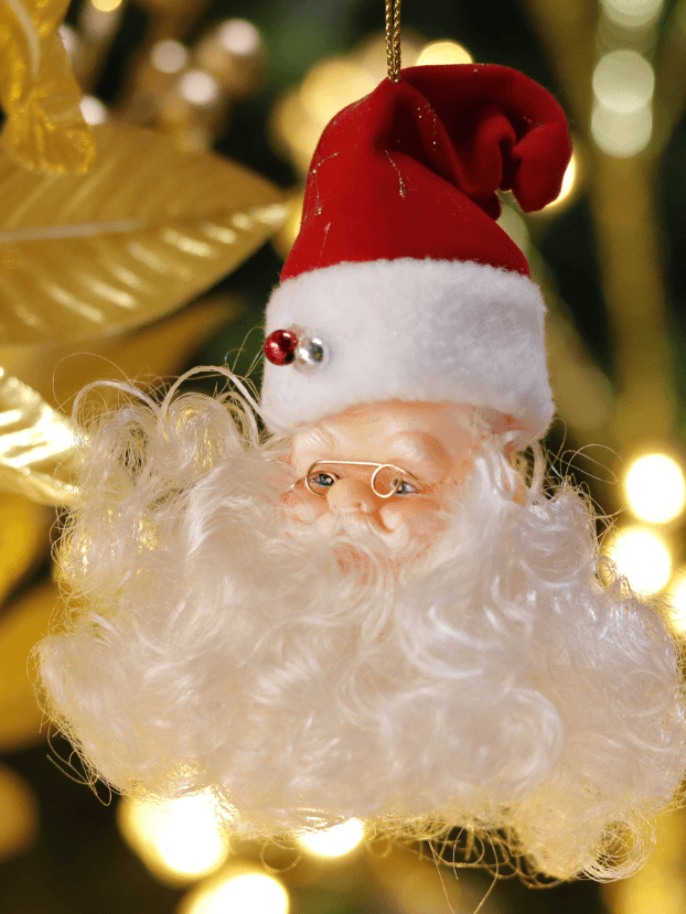 Cara de Noel en caucho con pelo artificial y gafas - Decora tu Navidad Envios a Bogotá y toda Colombia | Dkora Colombia