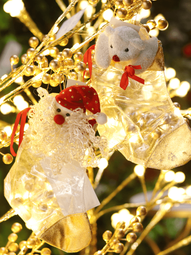 Bota transparente con muñeco oso - Muñecos de Navidad Envios a Bogotá y toda Colombia | Dkora Colombia