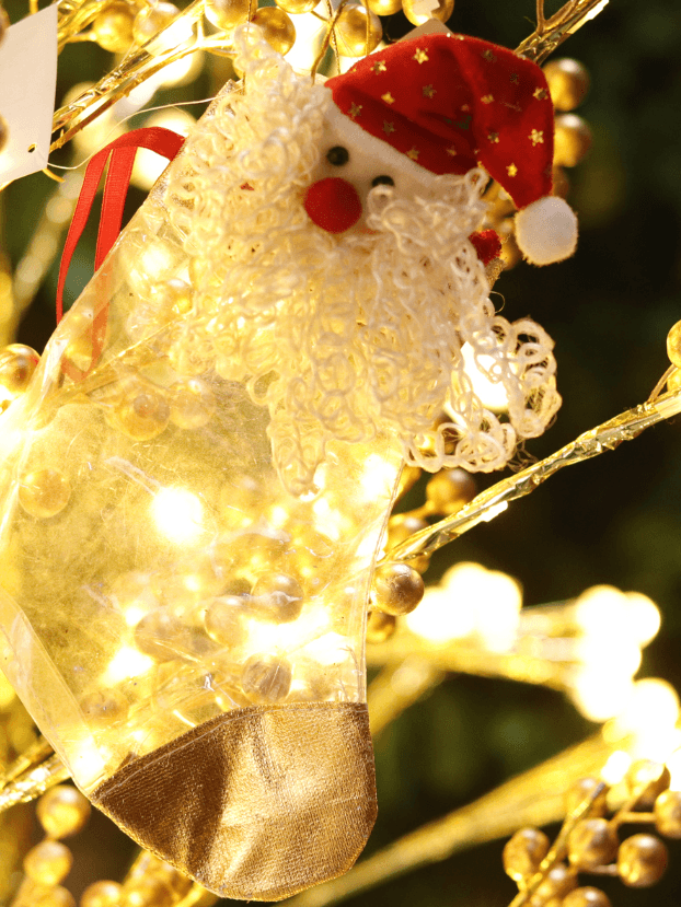 Bota transparente con muñeco noel - Decora tu Navidad Envios a Bogotá y toda Colombia | Dkora Colombia