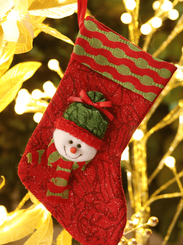 Bota con muñeco nieve en relieve – Rojo - Decora tu Navidad Envios a Bogotá y toda Colombia | Dkora Colombia