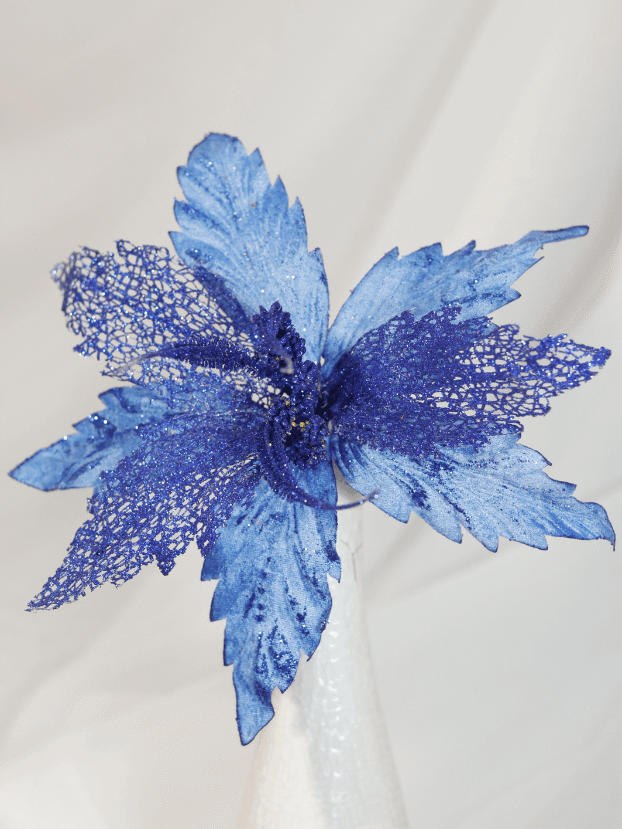 Flor de Navidad por 8 pétalos –Azul - Decora tu Navidad Envios a Bogotá y toda Colombia | Dkora Colombia