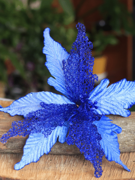 Flor de Navidad por 8 pétalos – Azul - Decora tu Navidad Envios a Bogotá y toda Colombia | Dkora Colombia
