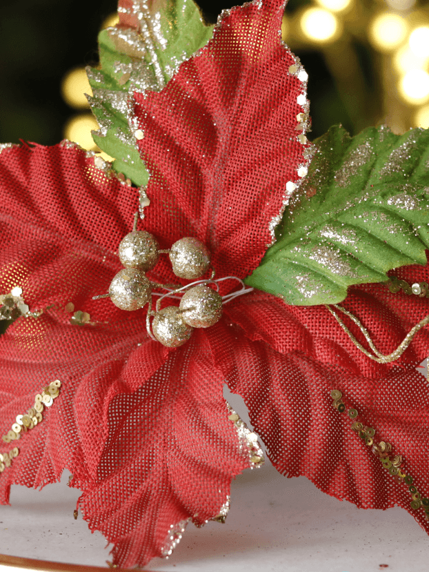 Flor de Navidad por 8 pétalos – Rojo y Verde - Decora tu Navidad Envios a Bogotá y toda Colombia | Dkora Colombia