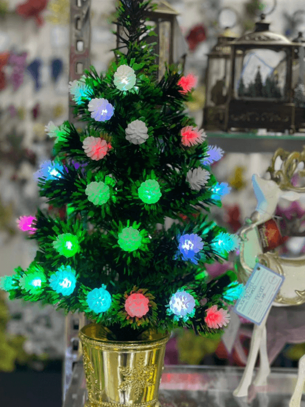 Árbol de Fibra Óptica de 55cm con Flores Luminosas -Multicolor - Árboles de Navidad Envios a Bogotá y toda Colombia | Dkora Colombia