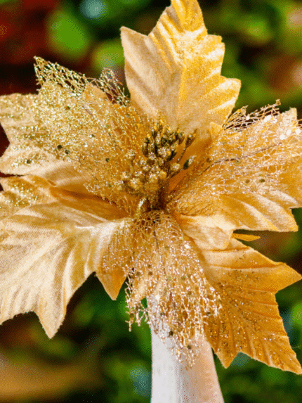 Flor de Navidad por 8 pétalos – Dorada - Decora tu Navidad Envios a Bogotá y toda Colombia | Dkora Colombia