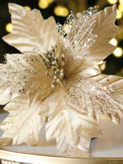 Flor de Navidad por 8 pétalos – Champage - Decora tu Navidad Envios a Bogotá y toda Colombia | Dkora Colombia