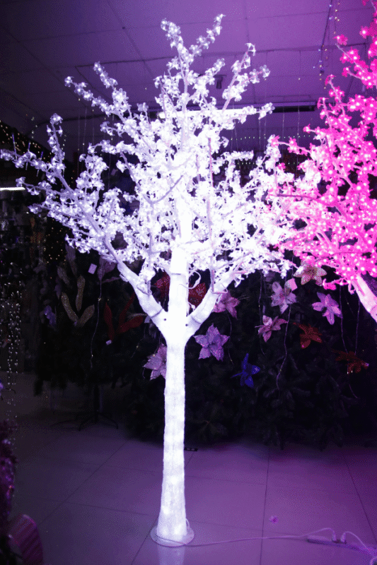 Árbol LED de 2,8 mts con tronco acrílico y flores plásticas. - Árboles de Navidad Envios a Bogotá y toda Colombia | Dkora Colombia