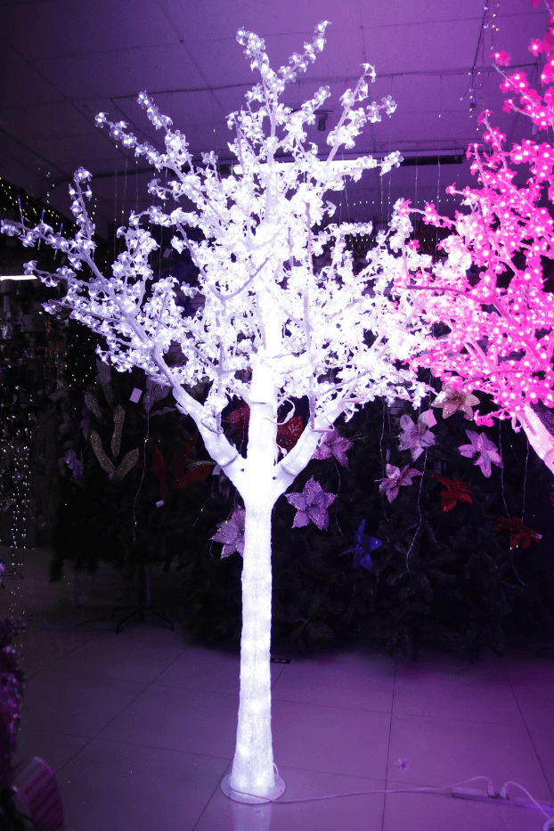 CH-B-2.8-1 Árbol LED de 2,8 mts con tronco acrílico y flores plásticas. - Árboles de Navidad Envios a Bogotá y toda Colombia | Dkora Colombia
