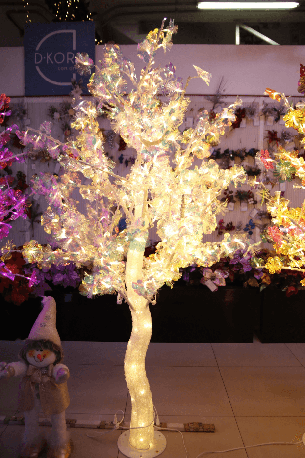 CH001-200IRC Árbol LED de 2 m con fibra óptica y flores en acetato. - Árboles de Navidad Envios a Bogotá y toda Colombia | Dkora Colombia