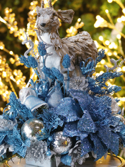 Arreglo Venado Azul - Arreglos Navideños Envios a Bogotá y toda Colombia | Dkora Colombia