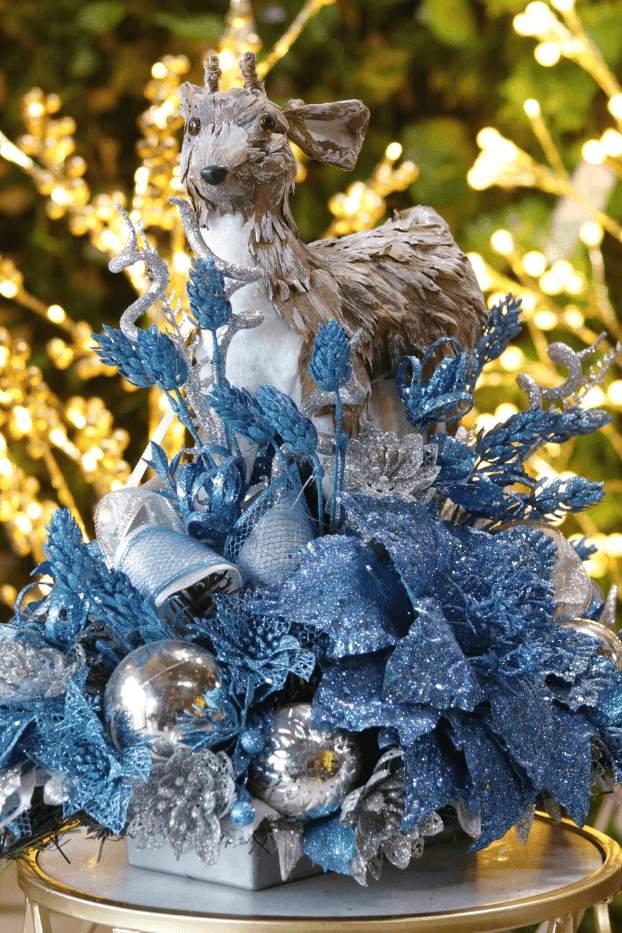 OHF-VENADO2 Arreglo Venado Azul - Arreglos Navideños Envios a Bogotá y toda Colombia | Dkora Colombia