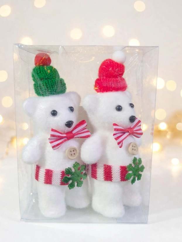Set x2 Osos Polares 16 cm - Decora tu Navidad Envios a Bogotá y toda Colombia | Dkora Colombia