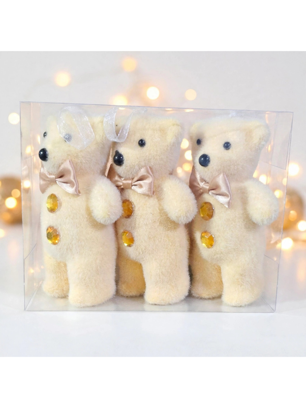 Set x3 Ositos 8 cm - Decora tu Navidad Envios a Bogotá y toda Colombia | Dkora Colombia