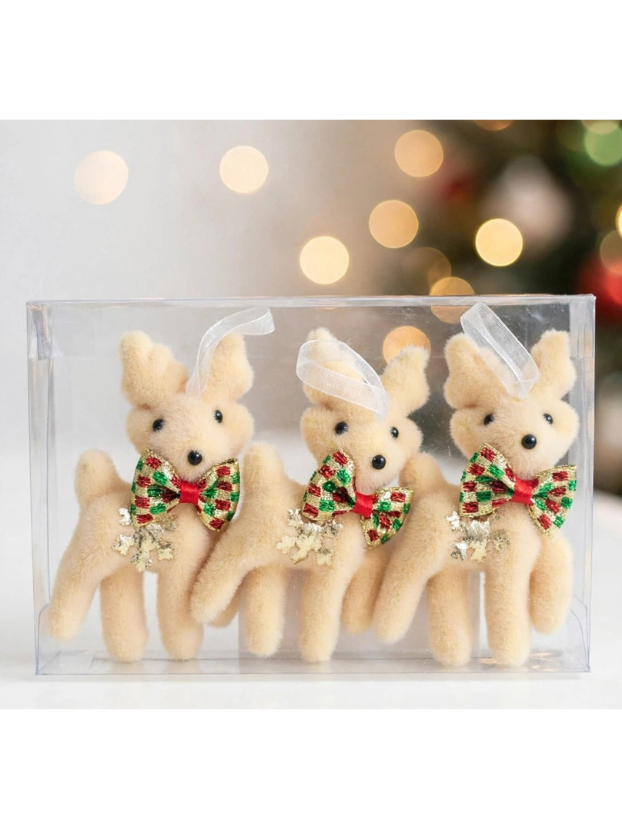 Set x3 Renos Navideños 7 cm - Decora tu Navidad Envios a Bogotá y toda Colombia | Dkora Colombia
