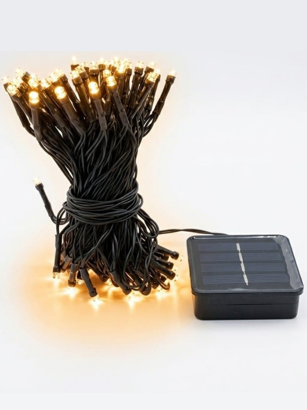 Instalación solar Led lineal por 100 luces, cable verde, cálida 10Mts en caja. - Decora tu Navidad Envios a Bogotá y toda Colombia | Dkora Colombia