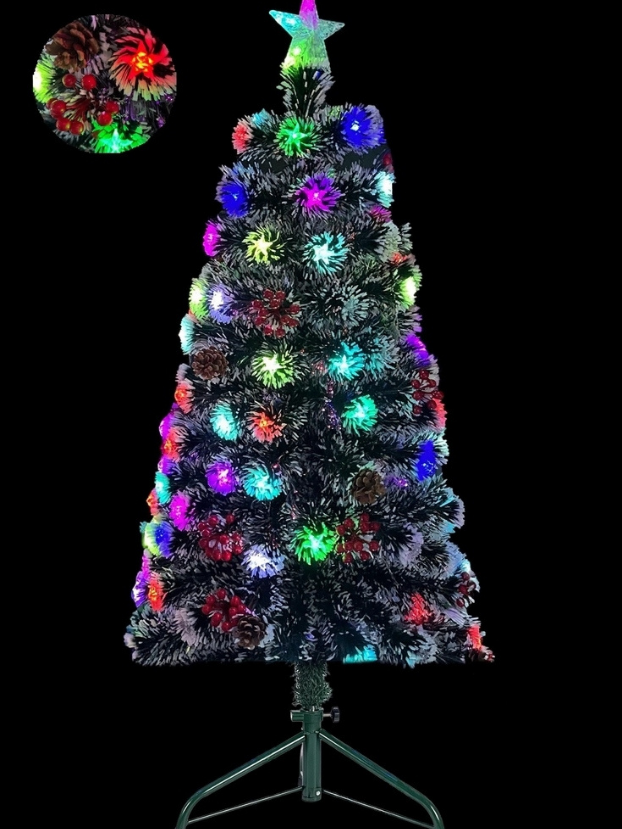 Árbol Fibra Óptica Copos de Nieve - Árboles de Navidad Envios a Bogotá y toda Colombia | Dkora Colombia