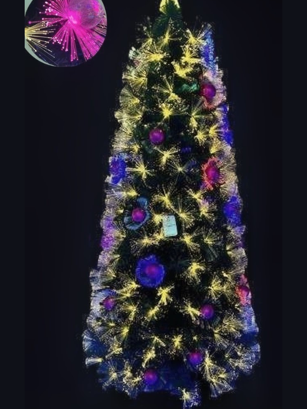 Árbol Fibra Óptica Bolas Rosadas - Árboles de Navidad Envios a Bogotá y toda Colombia | Dkora Colombia