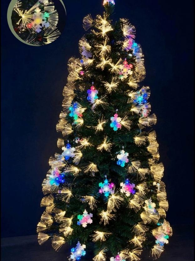 Árbol Fibra Óptica Copos de Nieve - Árboles de Navidad Envios a Bogotá y toda Colombia | Dkora Colombia