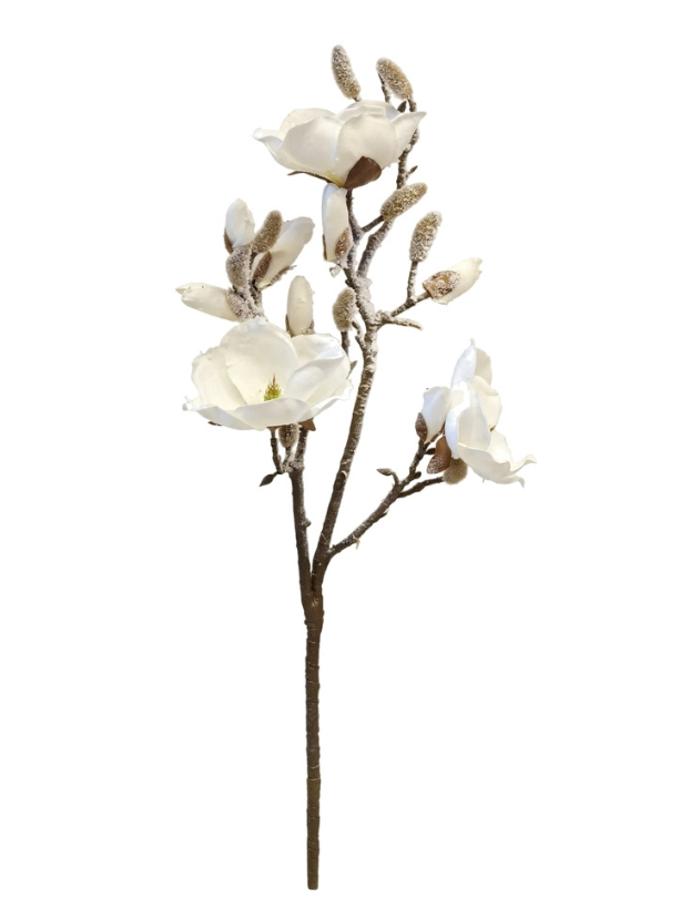 Vara Magnolia Crema Escarchada 83 cm - Decora tu Navidad Envios a Bogotá y toda Colombia | Dkora Colombia
