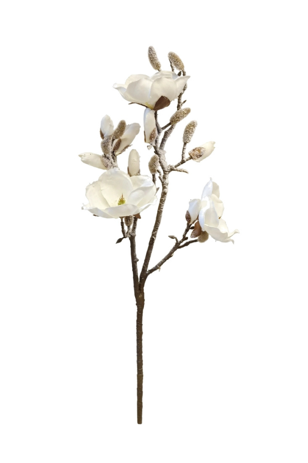 140-1400018 Vara Magnolia Crema Escarchada 83 cm - Decora tu Navidad Envios a Bogotá y toda Colombia | Dkora Colombia