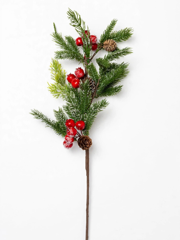Vara de Pino Nevado con Piñas y Berries - Decora tu Navidad Envios a Bogotá y toda Colombia | Dkora Colombia