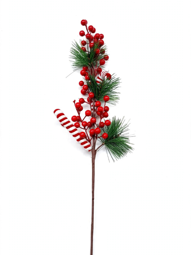 Vara Navideña Candy con Berries - Decora tu Navidad Envios a Bogotá y toda Colombia | Dkora Colombia