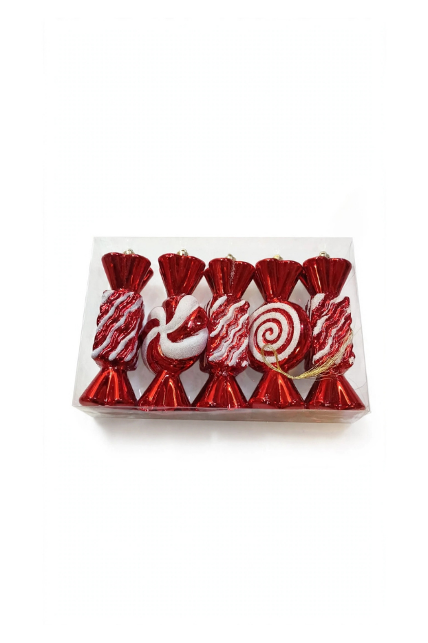 831-239-2415R Set 5 Caramelos Navideños 13 cm - Bolas Navideñas adornos de Navidad, árbol de Navidad | Dkora Colombia