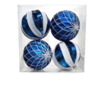 Set 4 Esferas Azul Rey 10 cm - Bolas Navideñas adornos de Navidad, árbol de Navidad | Dkora Colombia