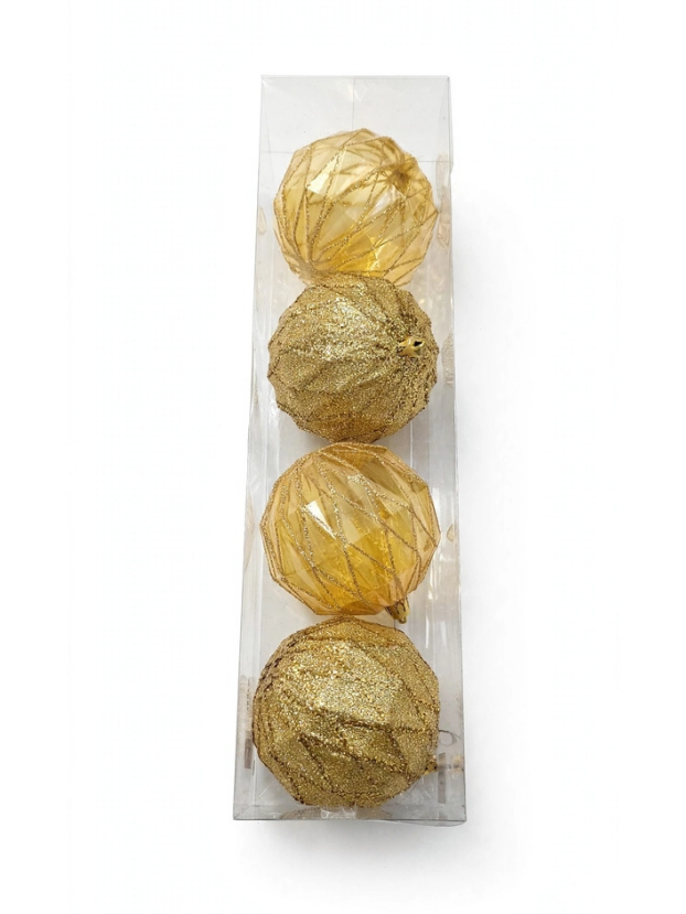 Set 4 Esferas Doradas 10 cm - Bolas Navideñas adornos de Navidad, árbol de Navidad | Dkora Colombia