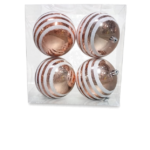 Set 4 Esferas Plata y Blanco 10 cm - Bolas Navideñas adornos de Navidad, árbol de Navidad | Dkora Colombia