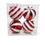 Set 4 Esferas Vino Tinto Terciopelo 10 cm - Bolas Navideñas adornos de Navidad, árbol de Navidad | Dkora Colombia