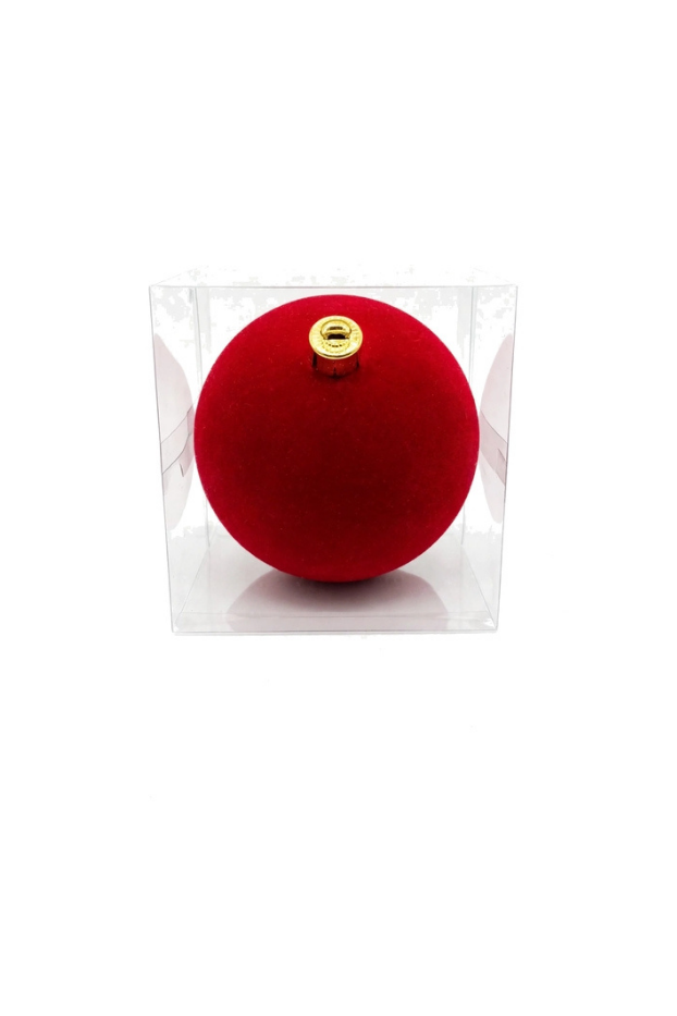 831-2788-23910137SR Esfera Roja de Terciopelo 15 cm - Bolas Navideñas adornos de Navidad, árbol de Navidad | Dkora Colombia