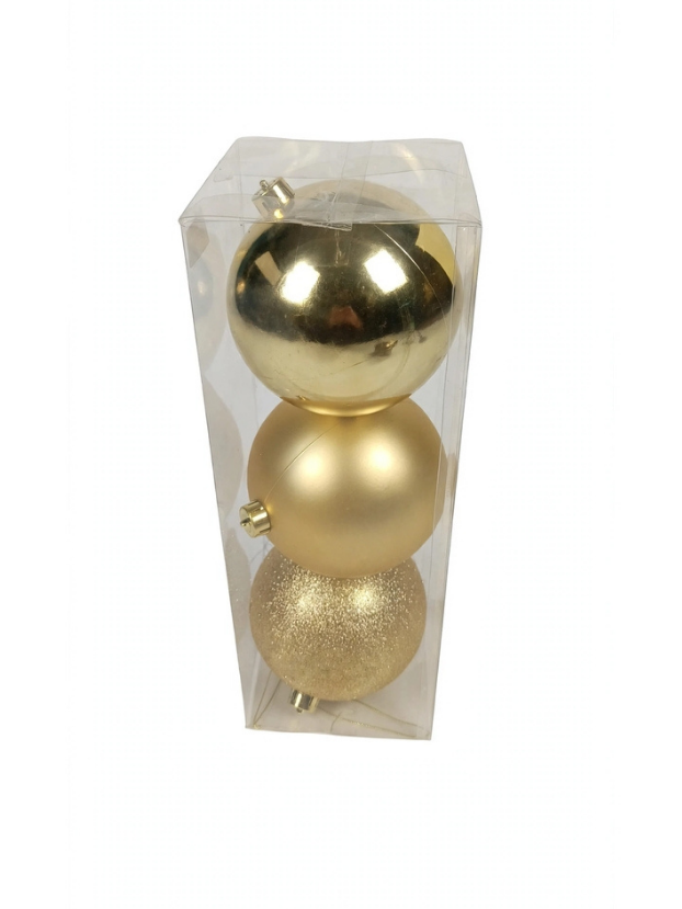Set 3 Esferas Doradas 15 cm - Bolas Navideñas adornos de Navidad, árbol de Navidad | Dkora Colombia