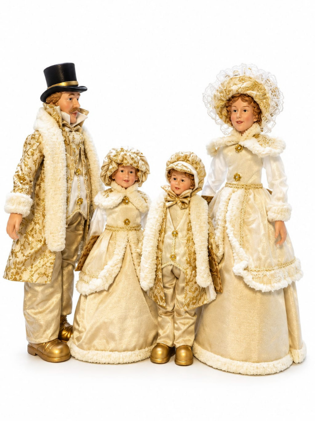 Cantores Musicales Crema y Dorado 67 cm - Decora tu Navidad Envios a Bogotá y toda Colombia | Dkora Colombia