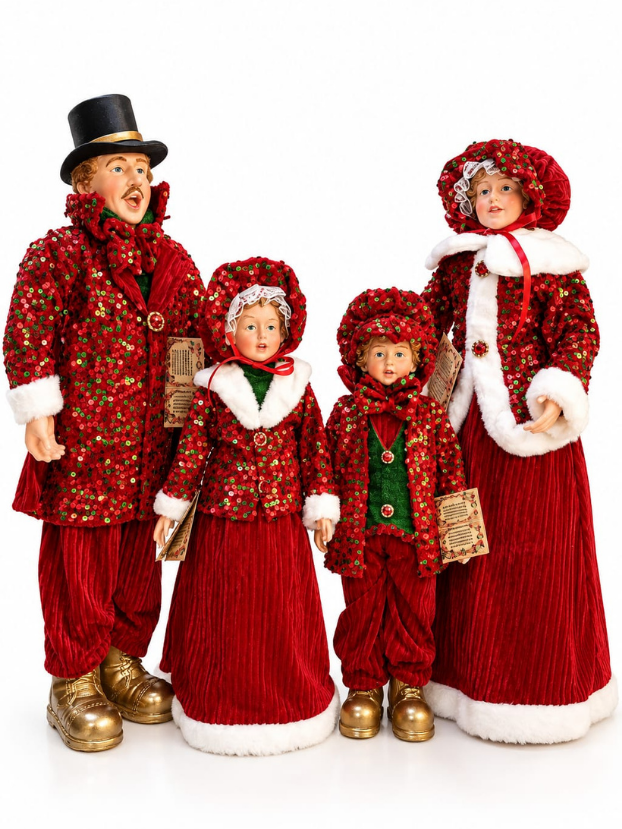 Cantores Musicales Rojo, Blanco y Verde 67 cm - Decora tu Navidad Envios a Bogotá y toda Colombia | Dkora Colombia