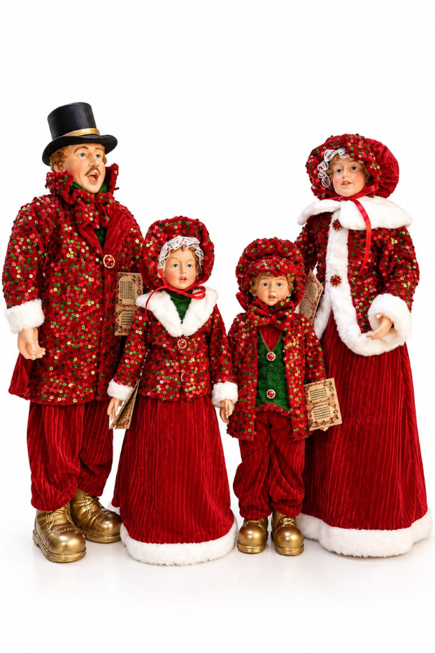 831-XMTX254-2608BC Cantores Musicales Rojo, Blanco y Verde 67 cm - Decora tu Navidad Envios a Bogotá y toda Colombia | Dkora Colombia