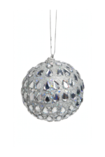 Gota Plata con Escarcha y Pedrería N10 - Bolas Navideñas adornos de Navidad, árbol de Navidad | Dkora Colombia