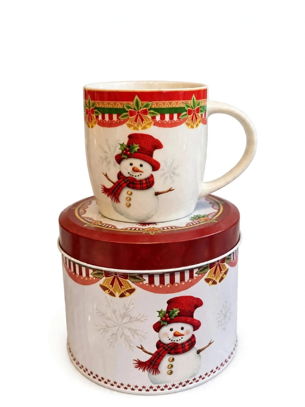 Mug Navideño en Caja Metálica - Decora tu Navidad caja metálica, detalle de Navidad | Dkora Colombia